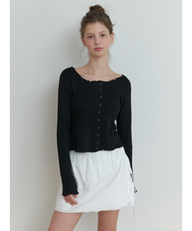 Duo wave knit cardigan (black)