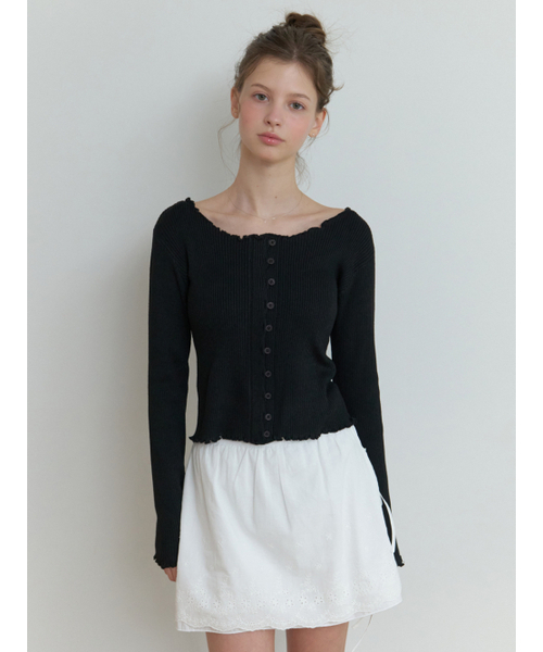 RE_L(リエル)の「Duo wave knit cardigan (black)(カーディガン/ボレロ・レディース・その他・FREE)」の3枚目の写真