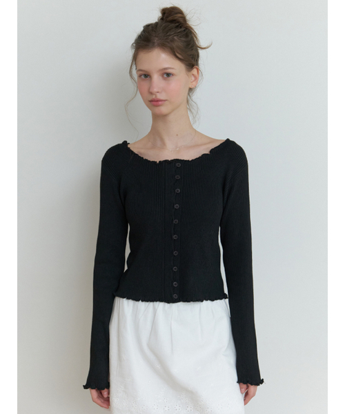 RE_L(リエル)の「Duo wave knit cardigan (black)(カーディガン/ボレロ・レディース・その他・FREE)」の4枚目の写真