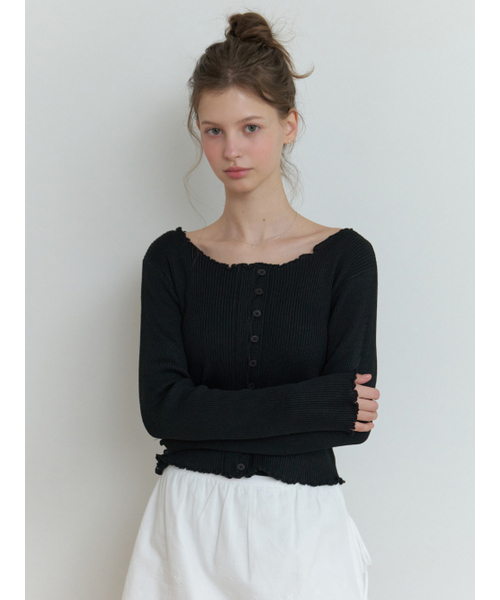 RE_L(リエル)の「Duo wave knit cardigan (black)(カーディガン/ボレロ・レディース・その他・FREE)」の6枚目の写真