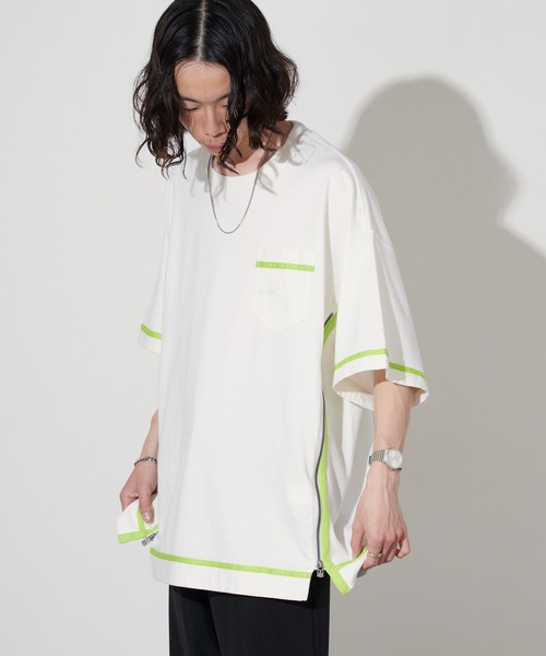 FACETASM(ファセッタズム)の「FACETASM/ファセッタズム サイドジップ 配色ラインテープ TEE 2026年春夏(Tシャツ/カットソー・メンズ・ホワイト/チャコールグレー/ブラウン・5)」の7枚目の写真