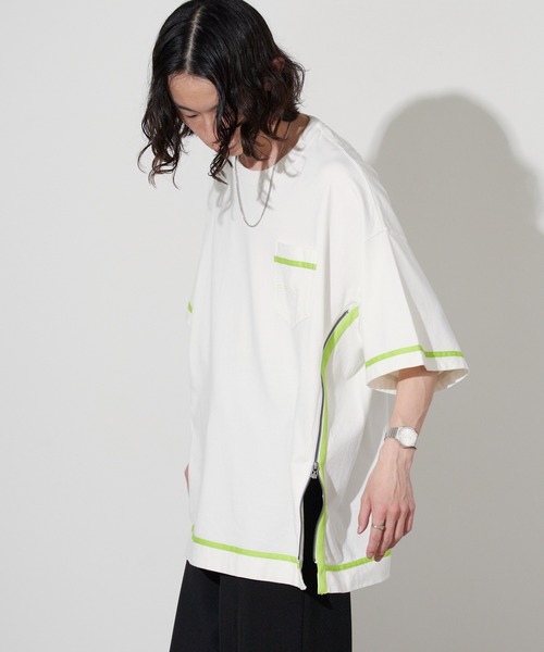 FACETASM(ファセッタズム)の「FACETASM/ファセッタズム サイドジップ 配色ラインテープ TEE 2026年春夏(Tシャツ/カットソー・メンズ・ホワイト/チャコールグレー/ブラウン・5)」の8枚目の写真