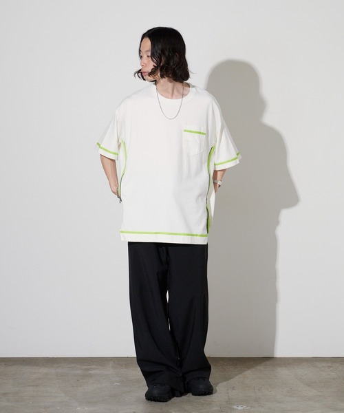 FACETASM(ファセッタズム)の「FACETASM/ファセッタズム サイドジップ 配色ラインテープ TEE 2026年春夏(Tシャツ/カットソー・メンズ・ホワイト/チャコールグレー/ブラウン・5)」の12枚目の写真