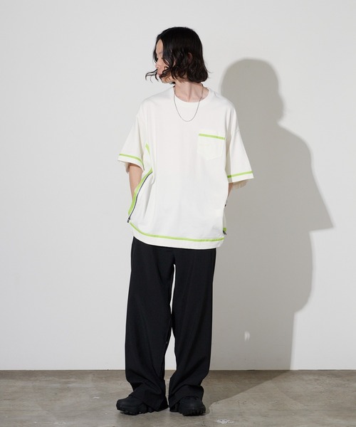 FACETASM(ファセッタズム)の「FACETASM/ファセッタズム サイドジップ 配色ラインテープ TEE 2026年春夏(Tシャツ/カットソー・メンズ・ホワイト/チャコールグレー/ブラウン・5)」の13枚目の写真