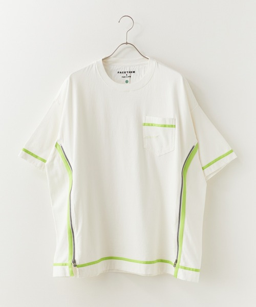 FACETASM(ファセッタズム)の「FACETASM/ファセッタズム サイドジップ 配色ラインテープ TEE 2026年春夏(Tシャツ/カットソー・メンズ・ホワイト/チャコールグレー/ブラウン・5)」の4枚目の写真