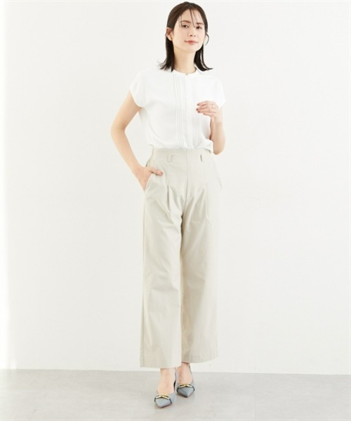 7days Life Styling(セブンデイズライフスタイリング)の「【UVカット/接触冷感】ベルト付きストレッチワイドパンツ(その他パンツ・レディース・ベージュ/ブラック・3L/LL/L/M/S)」の3枚目の写真