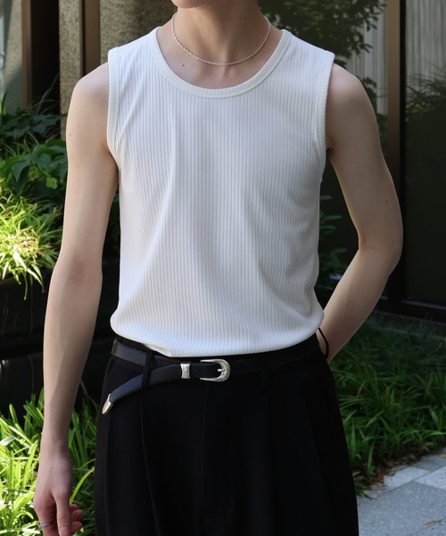 LUENNA(ルエナ)の「【LUENNA】Slim Fit Rib Tank Top / スリムフィットリブタンクトップ(タンクトップ・メンズ・ホワイト/ブラック・S/M/L)」の14枚目の写真