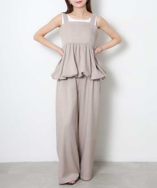 Riberry(リベリー)の「ペプラムバルーンビスチェ&パンツセットアップ(セットアップ・レディース・ブラック/グレイッシュベージュ/チャコールグレー/ブラウン・FREE)」の11枚目の写真