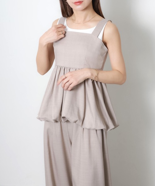 Riberry(リベリー)の「ペプラムバルーンビスチェ&パンツセットアップ(セットアップ・レディース・ブラック/グレイッシュベージュ/チャコールグレー/ブラウン・FREE)」の14枚目の写真