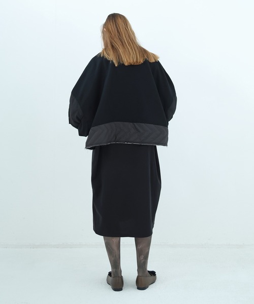 BEDSIDEDRAMA(ベットサイドドラマ)の「Dreamin' Mix Poncho Short Coat(MA-1・レディース・カーキ/ブラック・2/1)」の6枚目の写真
