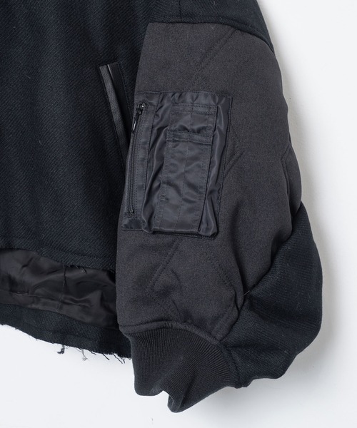 BEDSIDEDRAMA(ベットサイドドラマ)の「Dreamin' Mix Poncho Short Coat(MA-1・レディース・カーキ/ブラック・2/1)」の19枚目の写真