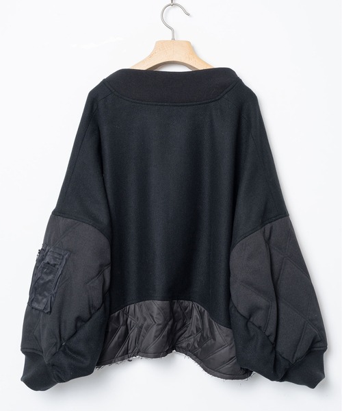 BEDSIDEDRAMA(ベットサイドドラマ)の「Dreamin' Mix Poncho Short Coat(MA-1・レディース・カーキ/ブラック・2/1)」の16枚目の写真