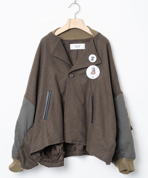 BEDSIDEDRAMA(ベットサイドドラマ)の「Dreamin' Mix Poncho Short Coat(MA-1・レディース・カーキ/ブラック・2/1)」の21枚目の写真