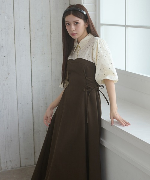 assortment lace up docking dress / アソートレースアップドッキン