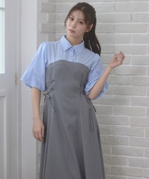 Ambre Neige(�A���u���l�[�W��)��assortment lace up docking dress / �A�\�[�g���[�X�A�b�v�h�b�L�������s�[�X(�����s�[�X)