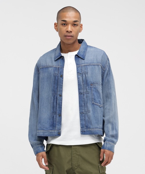 AVIREX（アヴィレックス）の「WIND THROUGH DENIM JAKET / ウィンドスルー デニム ジャケット / AVIREX / アヴィレックス（デニムジャケット・メンズ・インディゴブルー/ライトインディゴブルー・MEDIUM/LARGE/X-LARGE）」の14枚目の写真