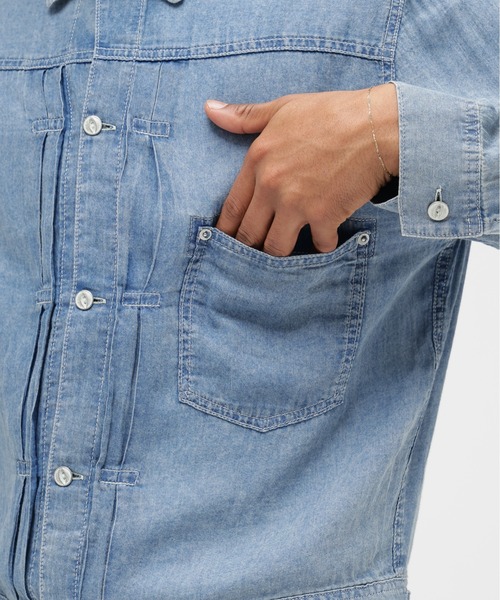 AVIREX（アヴィレックス）の「WIND THROUGH DENIM JAKET / ウィンドスルー デニム ジャケット / AVIREX / アヴィレックス（デニムジャケット・メンズ・インディゴブルー/ライトインディゴブルー・MEDIUM/LARGE/X-LARGE）」の8枚目の写真