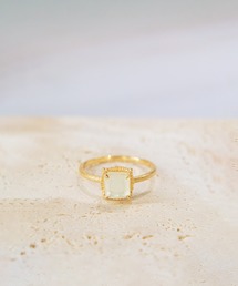 a cote（アコテ）の「【WEB限定】K18vermeil レモンクォーツマザーオブパールダブレット マットリング（リング）」