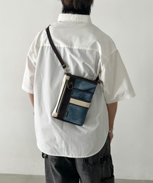 real design（リアルデザイン）の「ユニセックス配色ラインPUレザーシザーケース/ミニショルダーバッグ/スマホショルダー（ショルダーバッグ）」