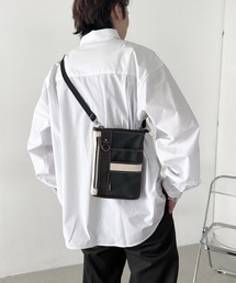 real design（リアルデザイン）の「ユニセックス配色ラインPUレザーシザーケース/ミニショルダーバッグ/スマホショルダー（ショルダーバッグ）」