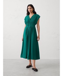 BANANA REPUBLIC FACTORY STORE リネンブレンドピンタックウエストミディワンピース