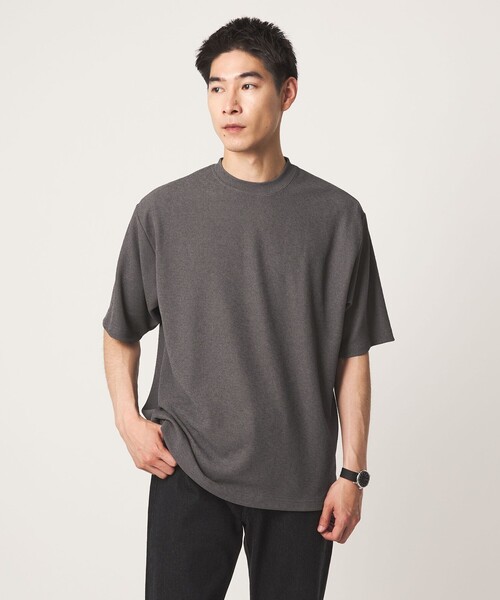 green label relaxing(グリーンレーベルリラクシング)の「【WEB限定】JUST fit ピケ パイル 半袖 Tシャツ -吸水速乾・UVカット-(Tシャツ/カットソー・メンズ・ダークグリーン/ブラック/ネイビー/ダークグレー・L/S/XL/M)」の22枚目の写真