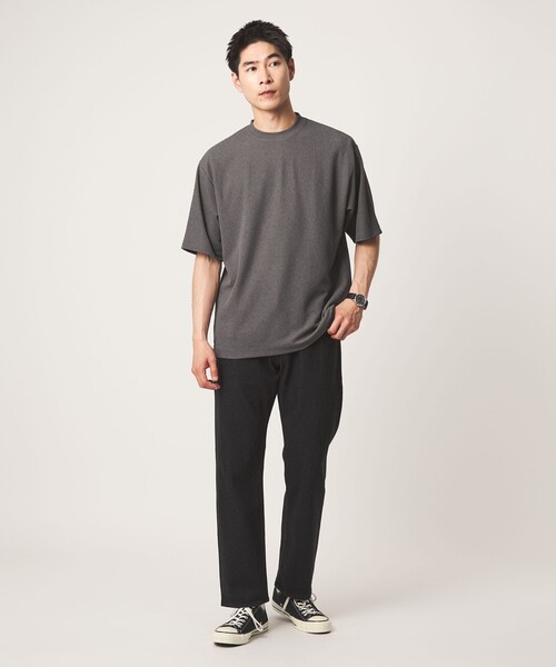 green label relaxing(グリーンレーベルリラクシング)の「【WEB限定】JUST fit ピケ パイル 半袖 Tシャツ -吸水速乾・UVカット-(Tシャツ/カットソー・メンズ・ダークグリーン/ブラック/ネイビー/ダークグレー・L/S/XL/M)」の21枚目の写真