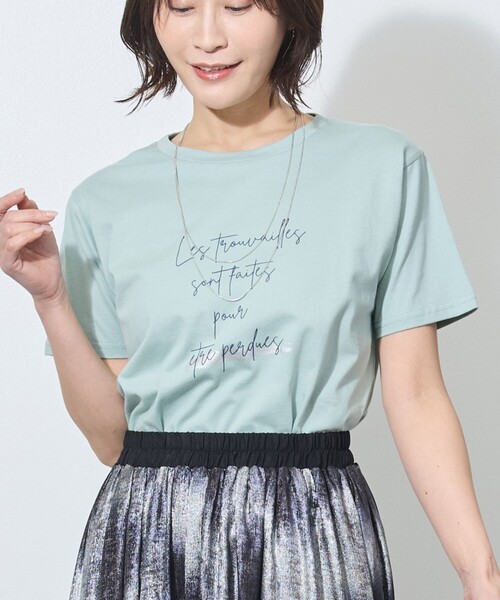 WALDO(ウォルド)の「ラメ入りロゴプリント半袖Tシャツ(Tシャツ/カットソー・レディース・ブラック/ライトグリーン/ホワイト・FREE)」の3枚目の写真