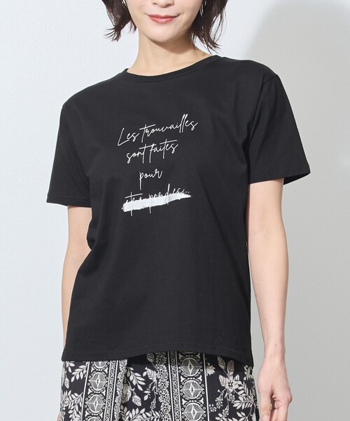 WALDO(ウォルド)の「ラメ入りロゴプリント半袖Tシャツ(Tシャツ/カットソー・レディース・ブラック/ライトグリーン/ホワイト・FREE)」の2枚目の写真