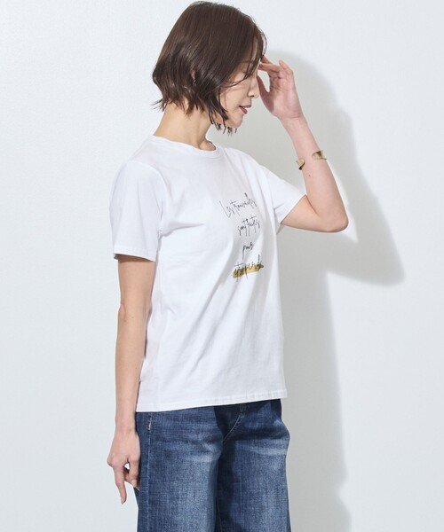 WALDO(ウォルド)の「ラメ入りロゴプリント半袖Tシャツ(Tシャツ/カットソー・レディース・ブラック/ライトグリーン/ホワイト・FREE)」の4枚目の写真
