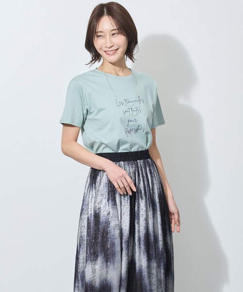 WALDO(ウォルド)の「ラメ入りロゴプリント半袖Tシャツ(Tシャツ/カットソー・レディース・ブラック/ライトグリーン/ホワイト・FREE)」の8枚目の写真