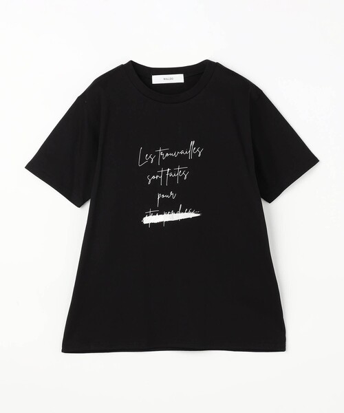 WALDO(ウォルド)の「ラメ入りロゴプリント半袖Tシャツ(Tシャツ/カットソー・レディース・ブラック/ライトグリーン/ホワイト・FREE)」の19枚目の写真