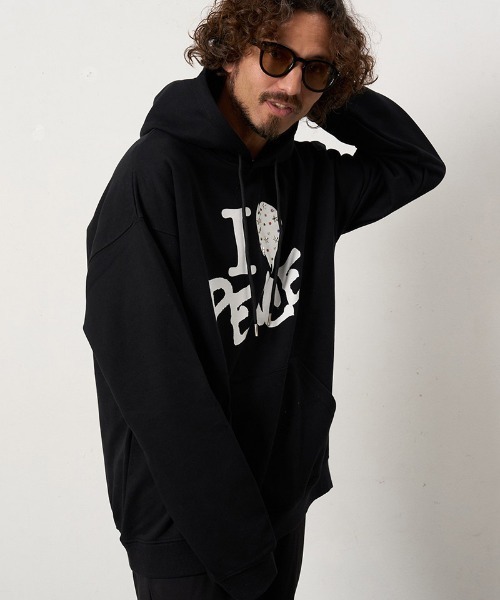 STUD MUFFIN（スタッドマフィン）の「mpa4112- ヘビーoz裏毛パイル カラークリスタルメタルミックスプルパーカー(624-02914)（パーカー・メンズ・アッシュ/ブラック/ホワイト・3/2/4）」の8枚目の写真