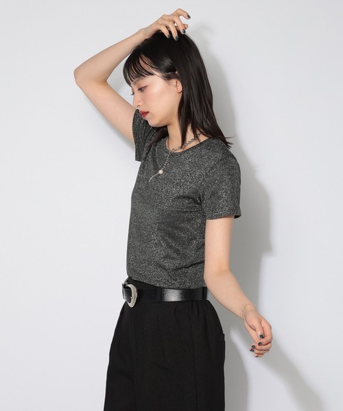 PAGEBOY（ページボーイ）の「ラメテレココンパクトT（Tシャツ/カットソー・レディース・シルバー/オフホワイト・MEDIUM/SMALL）」の16枚目の写真
