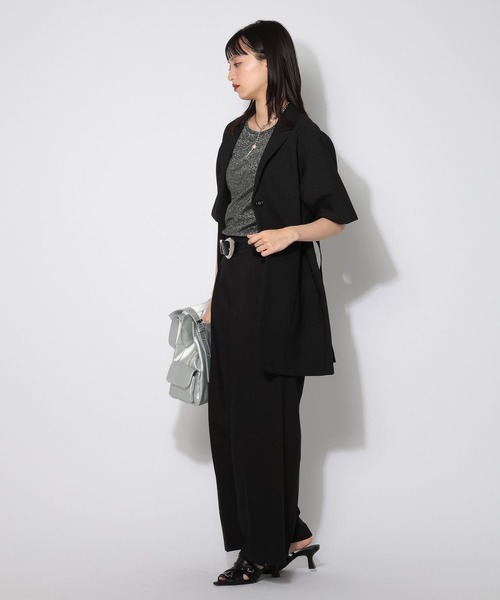 PAGEBOY（ページボーイ）の「ラメテレココンパクトT（Tシャツ/カットソー・レディース・シルバー/オフホワイト・MEDIUM/SMALL）」の12枚目の写真
