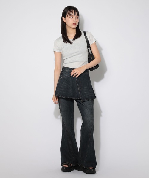 PAGEBOY（ページボーイ）の「ラメテレココンパクトT（Tシャツ/カットソー・レディース・シルバー/オフホワイト・MEDIUM/SMALL）」の3枚目の写真