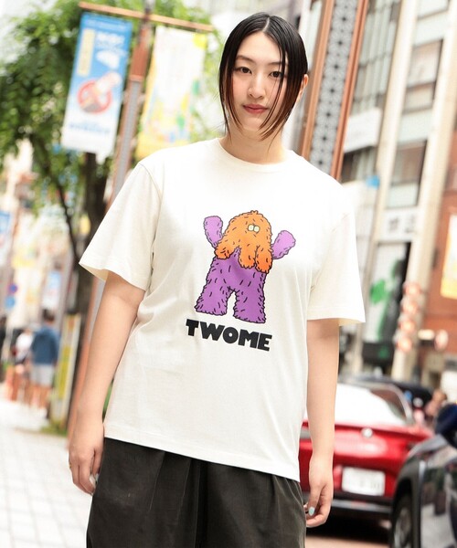 TOKYO CULTUART by BEAMS(トウキョウカルチャートバイビームス)の「フジサキタクマ / TWOME T-Shirt(Tシャツ/カットソー・レディース・パープル/ホワイト・SMALL/MEDIUM/X-LARGE/LARGE)」の1枚目の写真