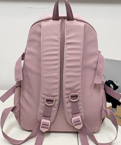 yuue' ( wear )(ユーイ)の「大容量ドローコードナイロンリュックサック/通勤通学/バックパック/ユニセックス(バックパック/リュック・レディース・アイボリー/ブラック・FREE)」の3枚目の写真