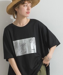 冷感鹿の子　ボックス箔プリントTシャツ