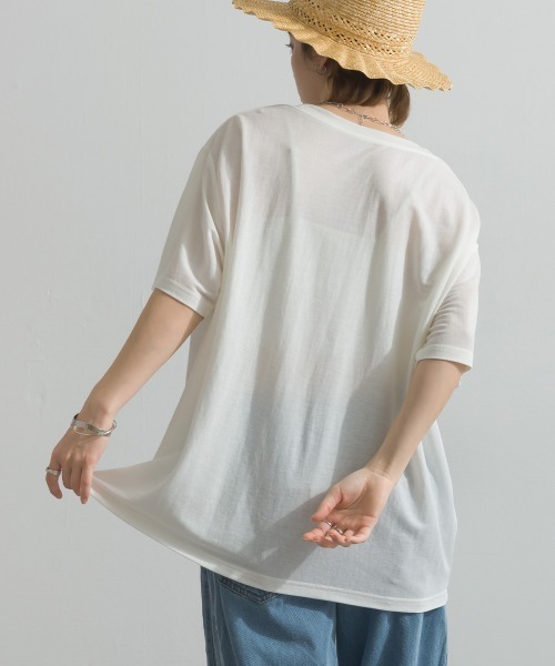 Fizz(フィズ)の「冷感鹿の子 ボックス箔プリントTシャツ(Tシャツ/カットソー・レディース・ブラック/ホワイト・M)」の11枚目の写真
