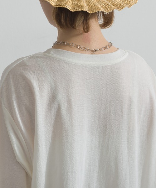 Fizz(フィズ)の「冷感鹿の子 ボックス箔プリントTシャツ(Tシャツ/カットソー・レディース・ブラック/ホワイト・M)」の18枚目の写真