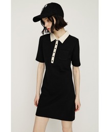 SLY（スライ）の「BI COLOR COLLAR S/OP バイカラーカラーショートワンピース 春服 夏服（ワンピース）」