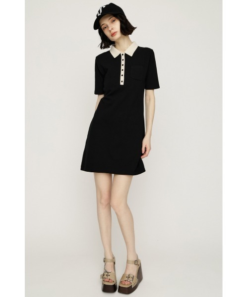 SLY(スライ)の「BI COLOR COLLAR S/OP バイカラーカラーショートワンピース 春服 夏服(ワンピース・レディース・ブラック/ベージュ/ネイビー・FREE)」の6枚目の写真