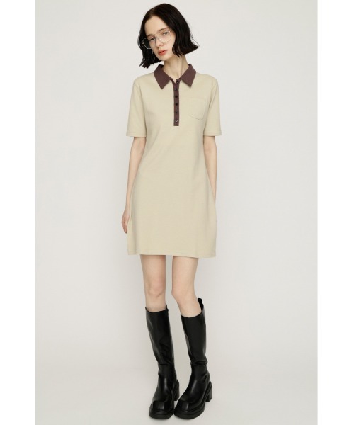 SLY(スライ)の「BI COLOR COLLAR S/OP バイカラーカラーショートワンピース 春服 夏服(ワンピース・レディース・ブラック/ベージュ/ネイビー・FREE)」の9枚目の写真