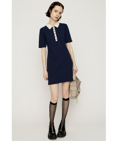SLY(スライ)の「BI COLOR COLLAR S/OP バイカラーカラーショートワンピース 春服 夏服(ワンピース・レディース・ブラック/ベージュ/ネイビー・FREE)」の15枚目の写真
