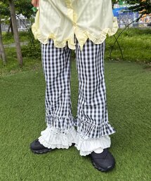 【Am企画】【リバイバルアイテム/EC限定カラー】ふりふりギンガムチェックパンツ