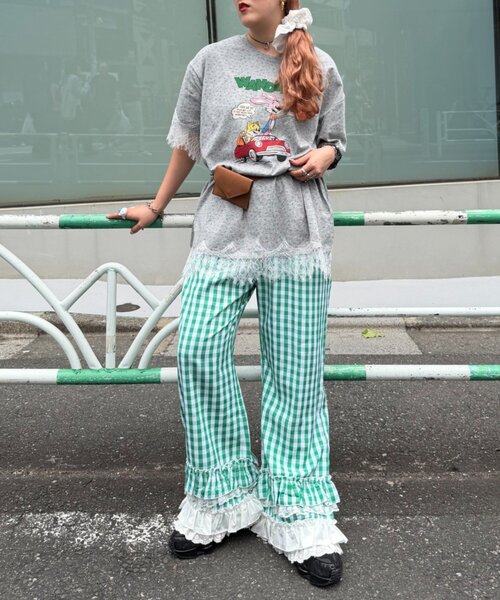 w closet（ダブルクローゼット）の「【Am企画】【リバイバルアイテム/EC限定カラー】ふりふりギンガムチェックパンツ（その他パンツ・レディース・レッド/ピンク/ブルー/グリーン・SMALL/MEDIUM）」の22枚目の写真