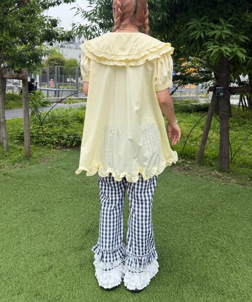 w closet(ダブルクローゼット)の「【Am企画】【リバイバルアイテム/EC限定カラー】ふりふりギンガムチェックパンツ(その他パンツ・レディース・レッド/ピンク/ブルー/グリーン・SMALL/MEDIUM)」の11枚目の写真
