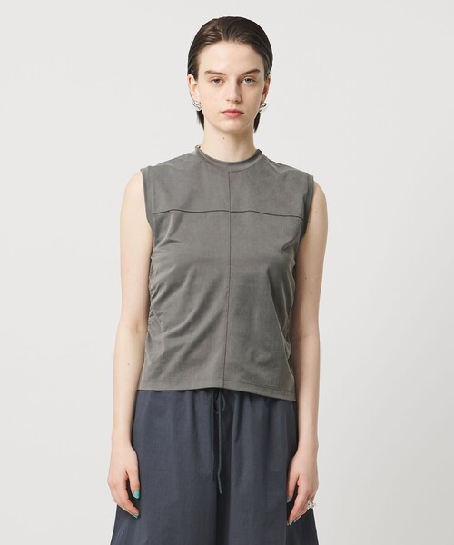 ASTRAET（アストラット）の「＜ASTRAET ＞バックギャザー ノースリーブカットソー（Tシャツ/カットソー・レディース・ブラック/グレー系・FREE）」の4枚目の写真