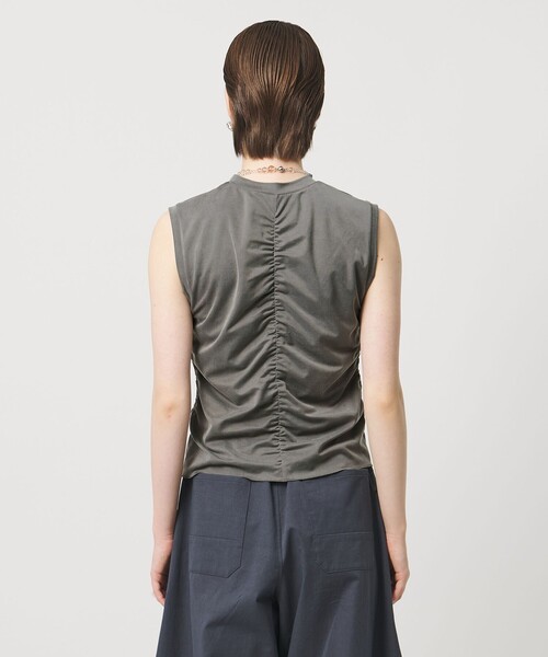 ASTRAET（アストラット）の「＜ASTRAET ＞バックギャザー ノースリーブカットソー（Tシャツ/カットソー・レディース・ブラック/グレー系・FREE）」の6枚目の写真